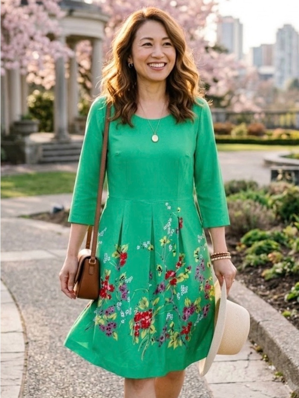 Serani Italy Floral Midi Dress with Multicolor Blooms